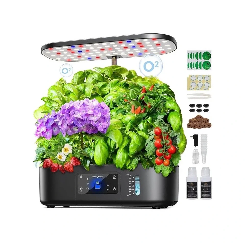 Hydroponics Growing System 12Pods, Indoor Herb Garden with LED Grow Light